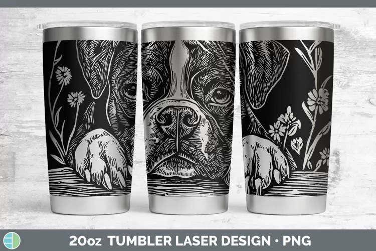 Cottage Dogs Boxer Laser 20oz Tumbler Sublimation Tumbler De