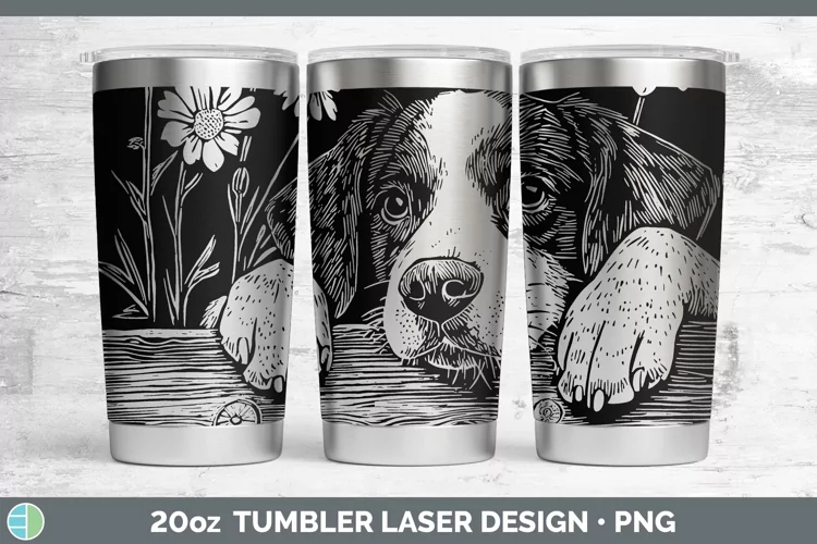 Cottage Dogs Brittany Dog Laser 20oz Tumbler Sublimation Tum