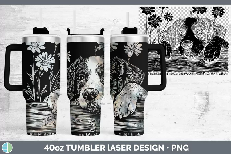 Cottage Dogs Brittany Dog Laser 40oz Tumbler Sublimation Tum