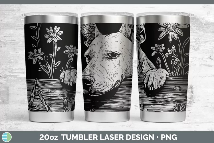 Cottage Dogs Bull Terrier Dog Laser 20oz Tumbler Sublimation