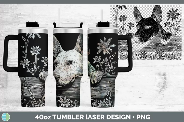 Cottage Dogs Bull Terrier Dog Laser 40oz Tumbler Sublimation