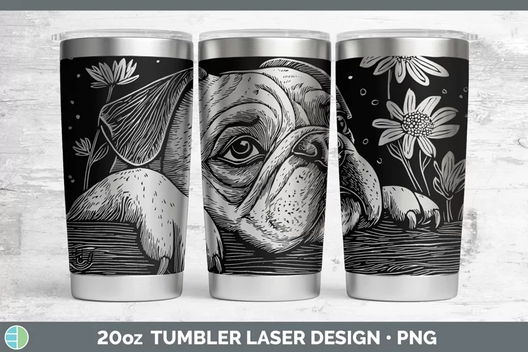 Cottage Dogs Bulldog Laser 20oz Tumbler Sublimation Tumbler