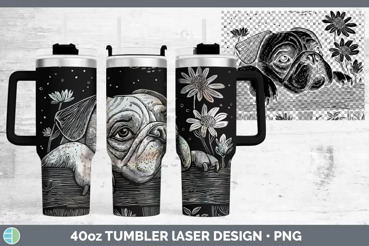 Cottage Dogs Bulldog Laser 40oz Tumbler Sublimation Tumbler