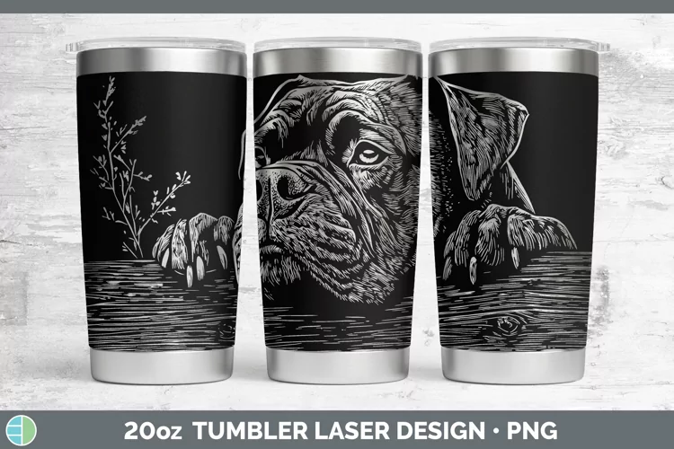 Cottage Dogs Cane Corso Laser 20oz Tumbler Sublimation Tumbl