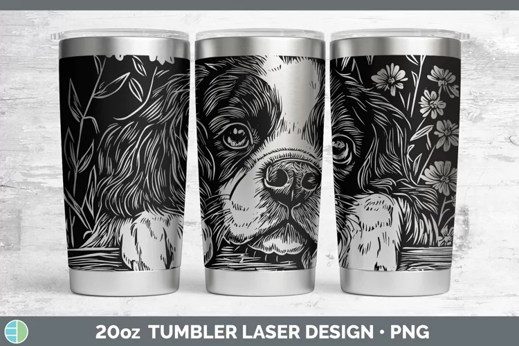 Cottage Dogs Cavalier King Charles Spaniel Laser 20oz Tumble