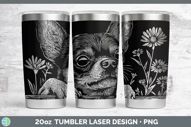 Cottage Dogs Chihuahua Laser 20oz Tumbler Sublimation Tumble