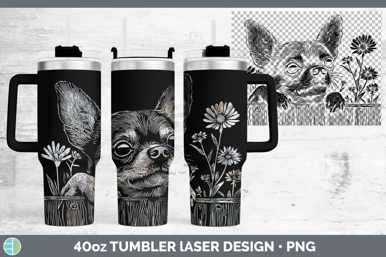 Cottage Dogs Chihuahua Laser 40oz Tumbler Sublimation Tumble