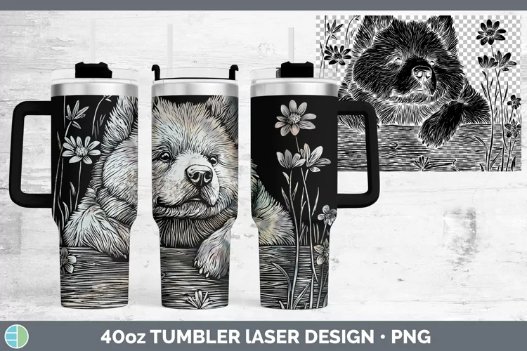 Cottage Dogs Chow Chow Laser 40oz Tumbler Sublimation Tumble