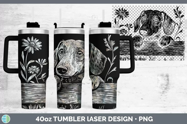 Cottage Dogs Dachshund Laser 40oz Tumbler Sublimation Tumble