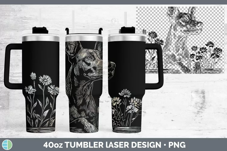 Cottage Dogs Doberman Pinscher Laser 40oz Tumbler Sublimatio
