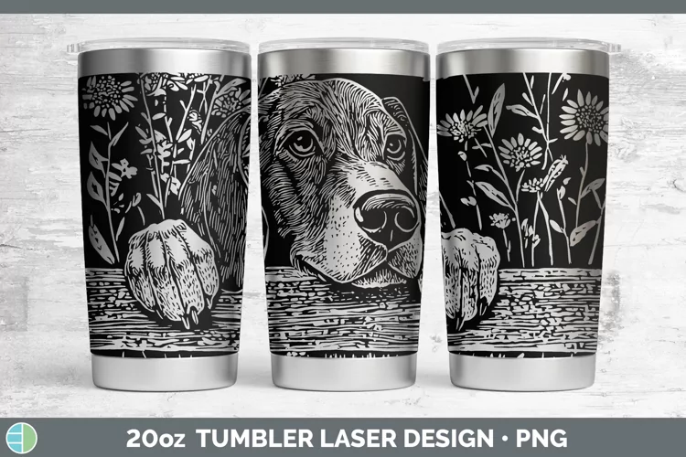 Cottage Dogs English Coonhound Dog Laser 20oz Tumbler Sublim