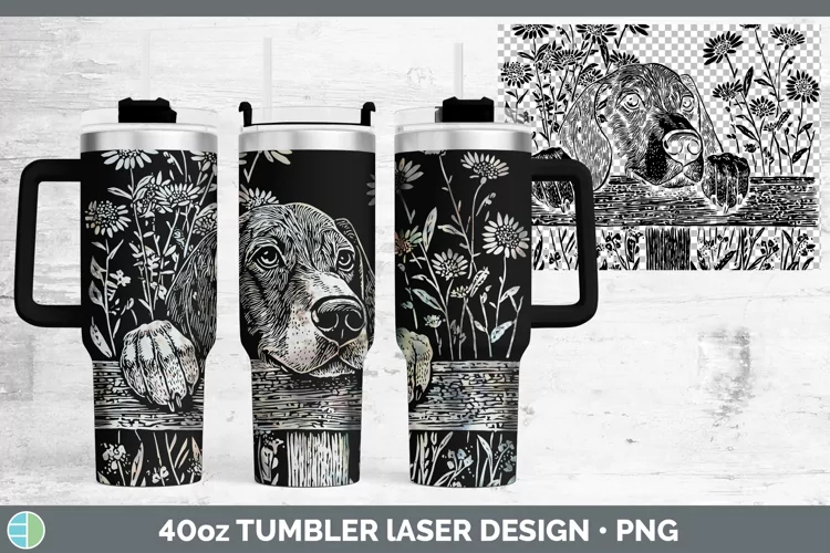 Cottage Dogs English Coonhound Dog Laser 40oz Tumbler Sublim