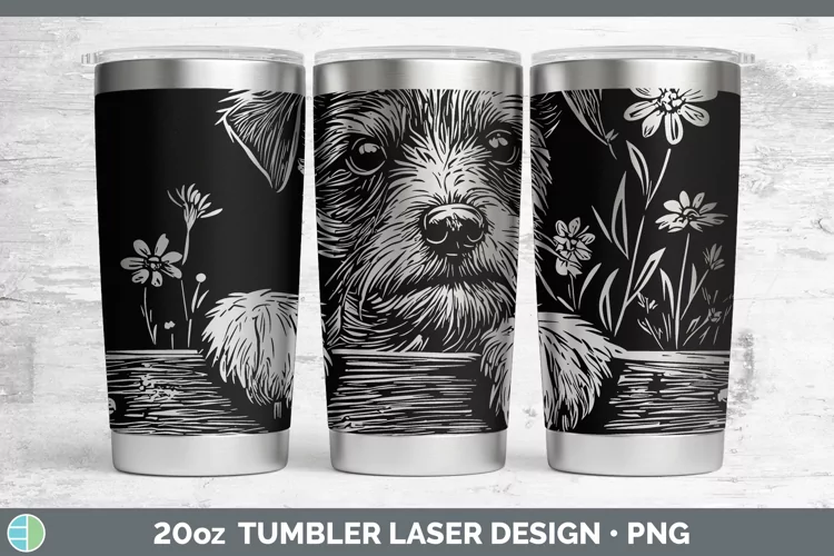 Cottage Dogs Fox Terrier Dog Laser 20oz Tumbler Sublimation