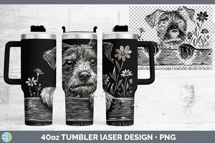 Cottage Dogs Fox Terrier Dog Laser 40oz Tumbler Sublimation