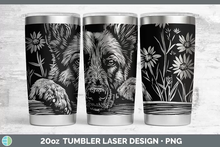 Cottage Dogs German Shepherd Laser 20oz Tumbler Sublimation