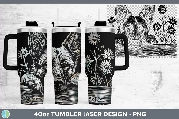 Cottage Dogs German Shepherd Laser 40oz Tumbler Sublimation