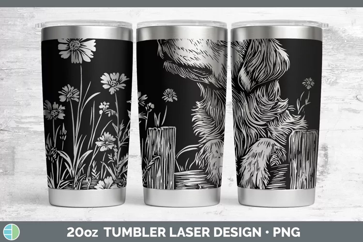 Cottage Dogs Golden Retriever Laser 20oz Tumbler Sublimation