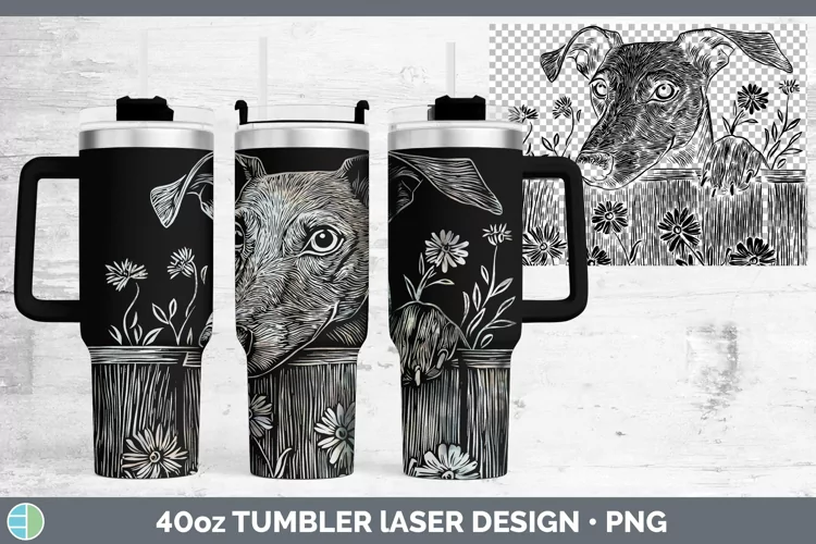 Cottage Dogs Greyhound Laser 40oz Tumbler Sublimation Tumble