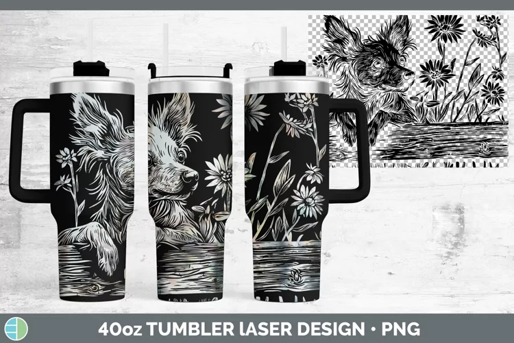 Cottage Dogs Hairless Chinese Crested Dog Laser 40oz Tumbler