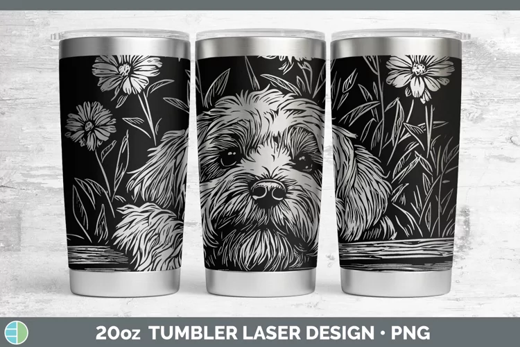Cottage Dogs Havanese Dog Laser 20oz Tumbler Sublimation Tum