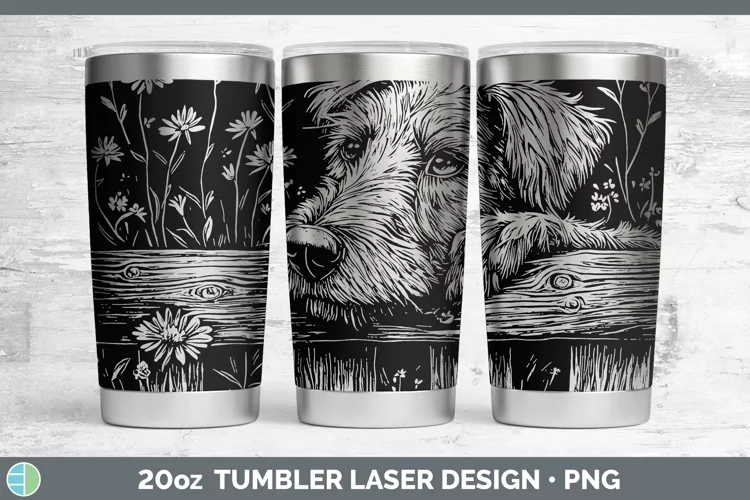 Cottage Dogs Irish Wolfhound Laser 20oz Tumbler Sublimation