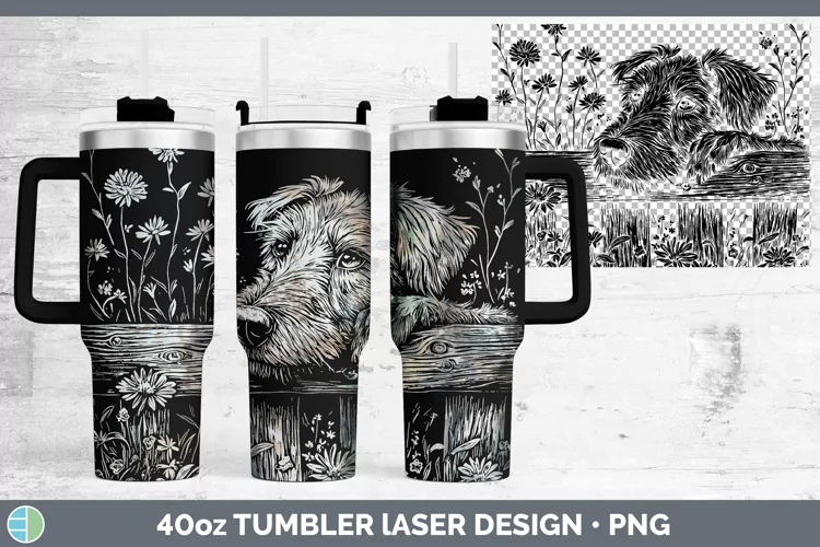 Cottage Dogs Irish Wolfhound Laser 40oz Tumbler Sublimation