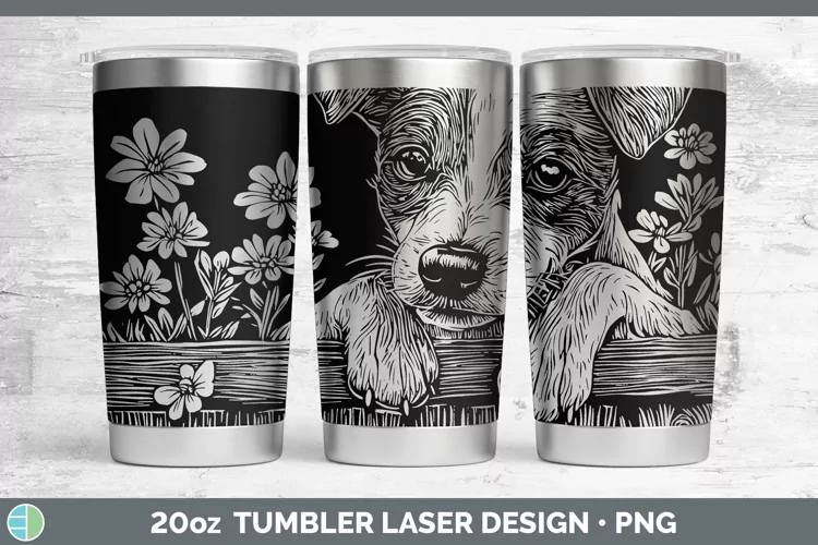 Cottage Dogs Jack Russell Terrier Laser 20oz Tumbler Sublima