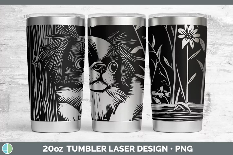 Cottage Dogs Japanese Chin Dog Laser 20oz Tumbler Sublimatio