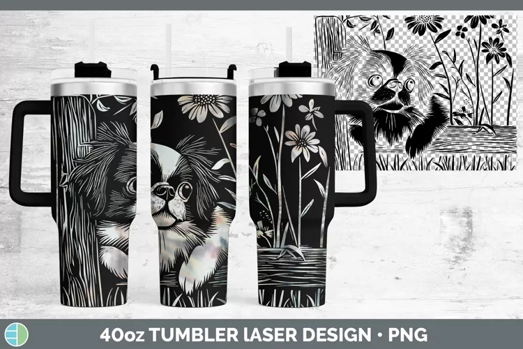 Cottage Dogs Japanese Chin Dog Laser 40oz Tumbler Sublimatio
