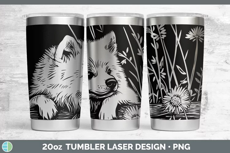 Cottage Dogs Japanese Spitz Dog Laser 20oz Tumbler Sublimati