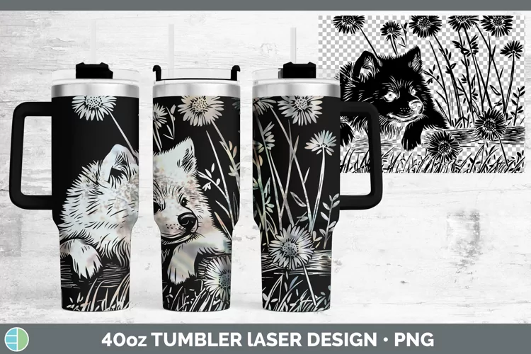 Cottage Dogs Japanese Spitz Dog Laser 40oz Tumbler Sublimati