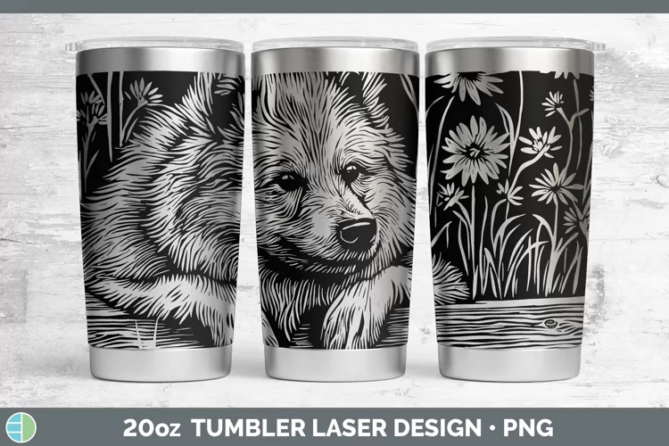 Cottage Dogs Keeshond Dog Laser 20oz Tumbler Sublimation Tum