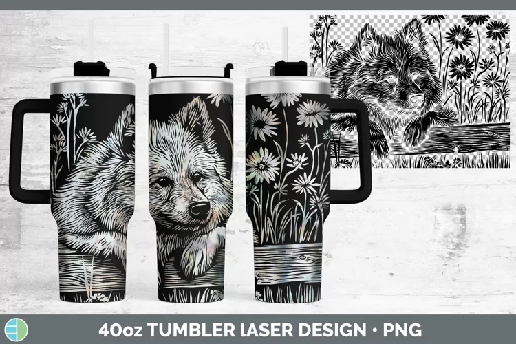 Cottage Dogs Keeshond Dog Laser 40oz Tumbler Sublimation Tum