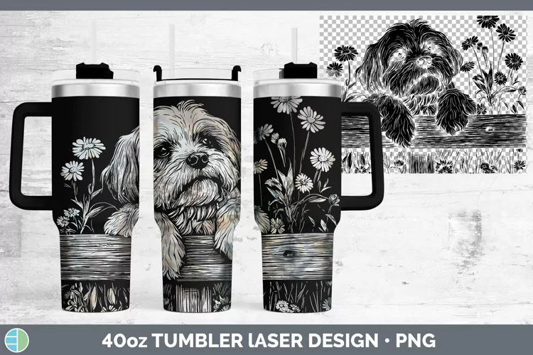 Cottage Dogs Lhasa Apso Laser 40oz Tumbler Sublimation Tumbl