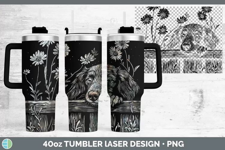 Cottage Dogs Long-haired Dachshund Laser 40oz Tumbler Sublim