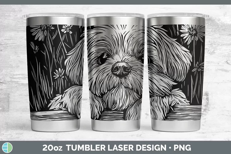 Cottage Dogs Maltese Laser 20oz Tumbler Sublimation Tumbler