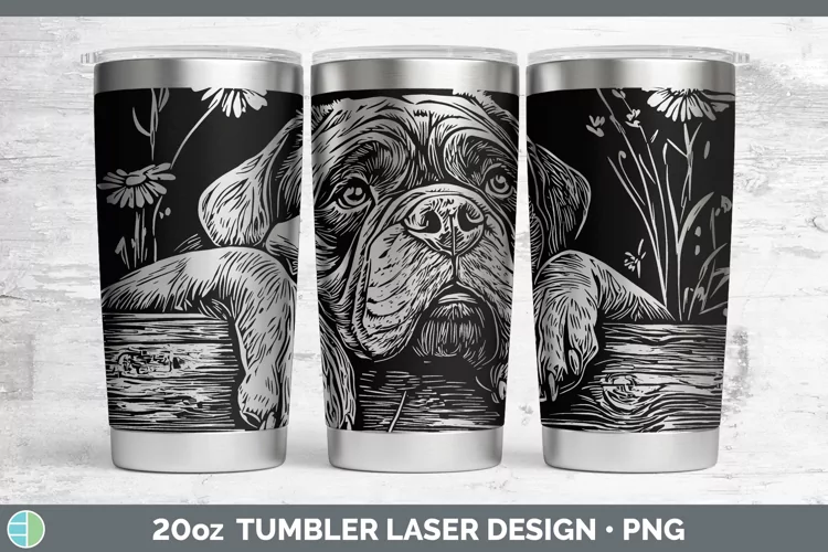 Cottage Dogs Mastiff Laser 20oz Tumbler Sublimation Tumbler