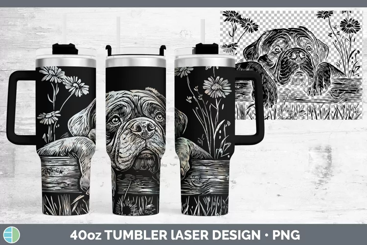 Cottage Dogs Mastiff Laser 40oz Tumbler Sublimation Tumbler