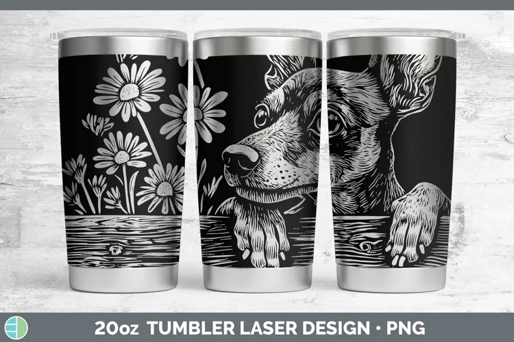 Cottage Dogs Miniature Pinscher Laser 20oz Tumbler Sublimati