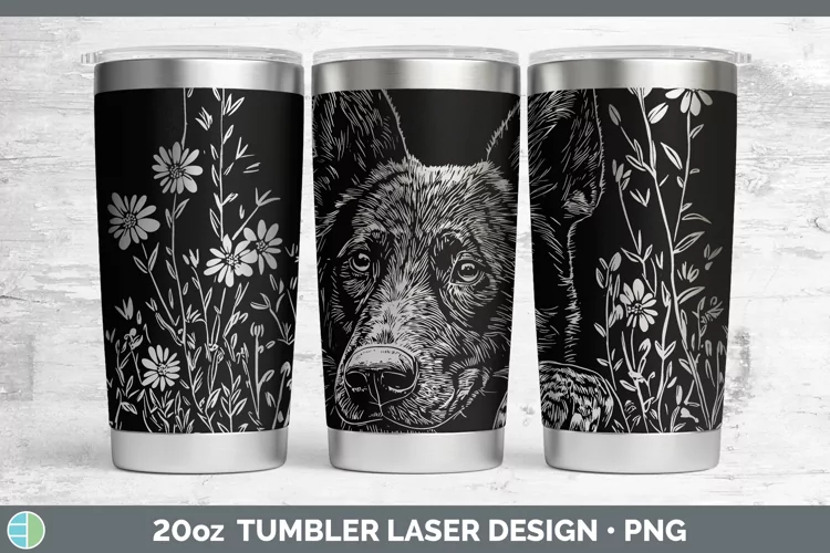 Cottage Dogs Norwegian Elkhound Dog Laser 20oz Tumbler Subli