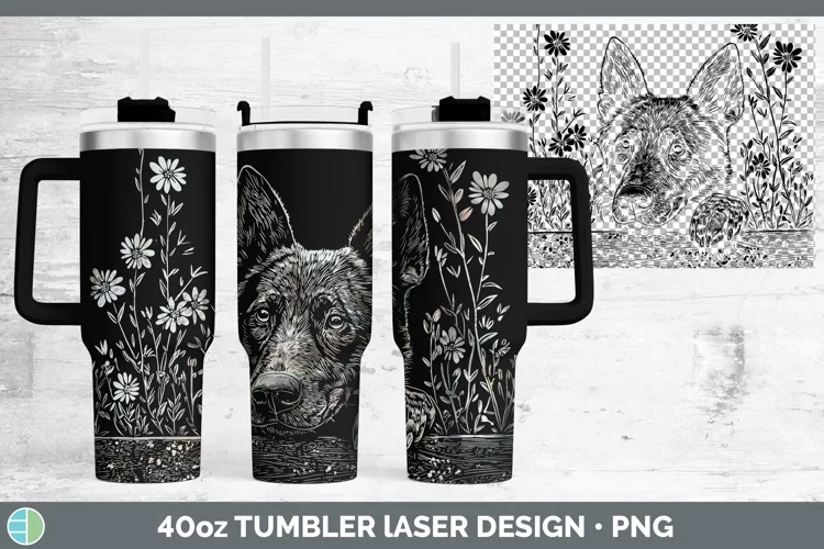Cottage Dogs Norwegian Elkhound Dog Laser 40oz Tumbler Subli