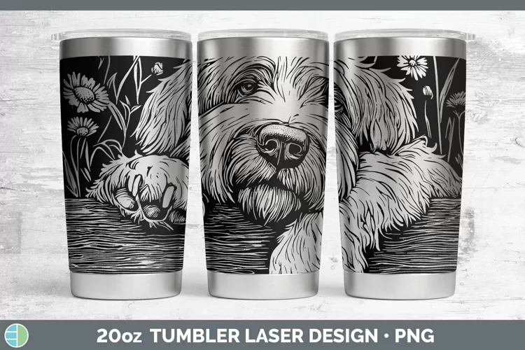 Cottage Dogs Old English Sheepdog Laser 20oz Tumbler Sublima