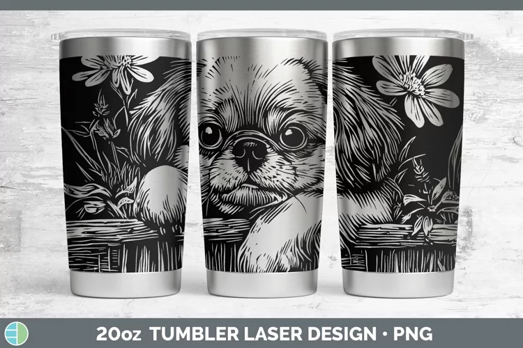 Cottage Dogs Pekingese Laser 20oz Tumbler Sublimation Tumble