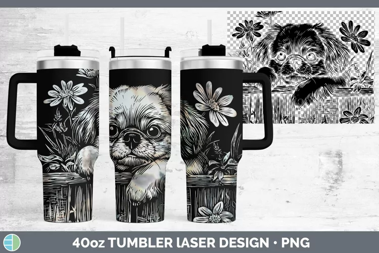 Cottage Dogs Pekingese Laser 40oz Tumbler Sublimation Tumble