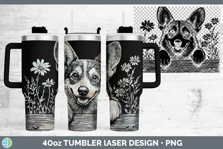 Cottage Dogs Pembrook Corgi Laser 40oz Tumbler Sublimation T