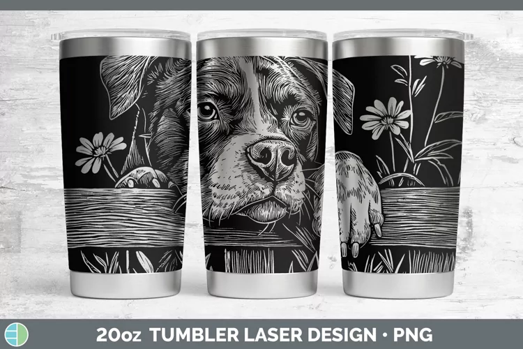 Cottage Dogs Pit Bull Laser 20oz Tumbler Sublimation Tumbler