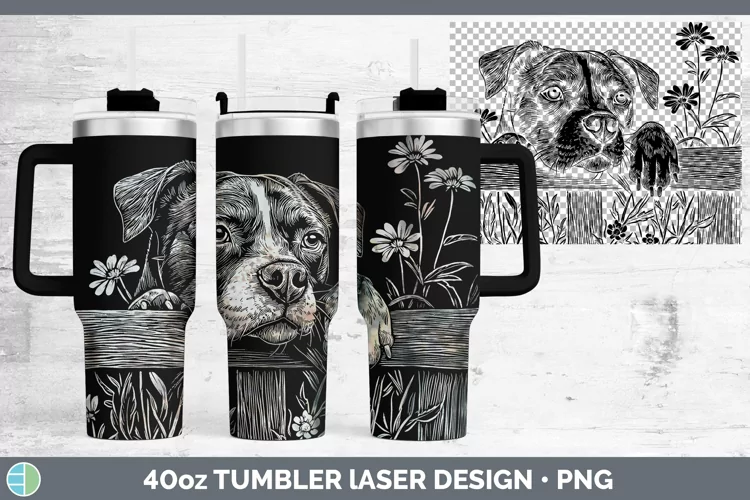 Cottage Dogs Pit Bull Laser 40oz Tumbler Sublimation Tumbler