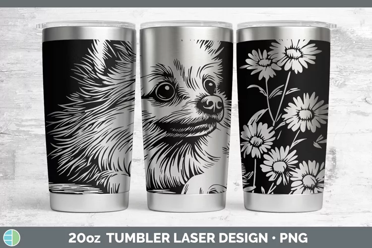 Cottage Dogs Pomeranian Laser 20oz Tumbler Sublimation Tumbl