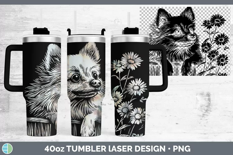 Cottage Dogs Pomeranian Laser 40oz Tumbler Sublimation Tumbl