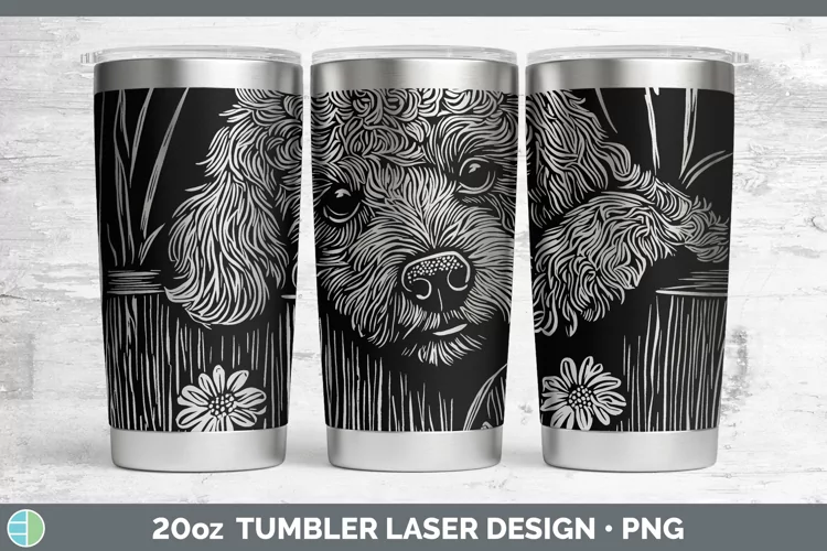 Cottage Dogs Poodle Laser 20oz Tumbler Sublimation Tumbler D